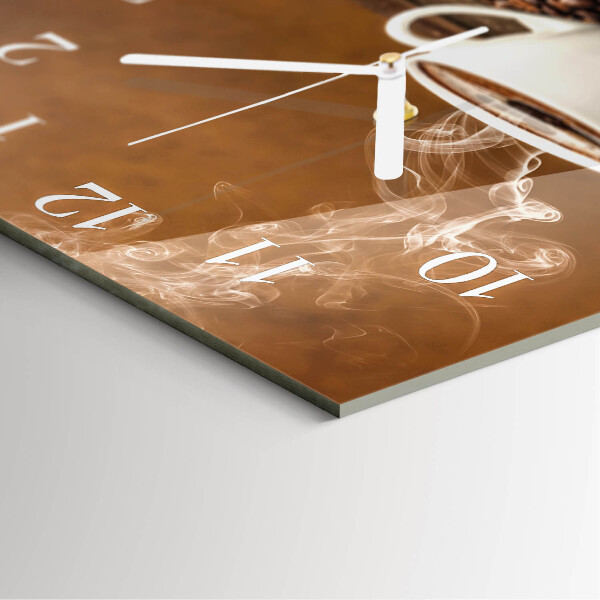 Wanduhr quadratisch Kaffee