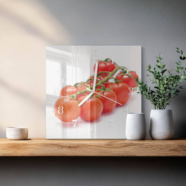 Wanduhr quadratisch Tomaten