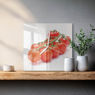 Wanduhr quadratisch Tomaten