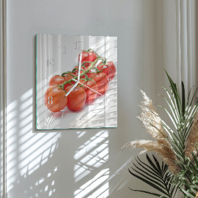 Wanduhr quadratisch Tomaten
