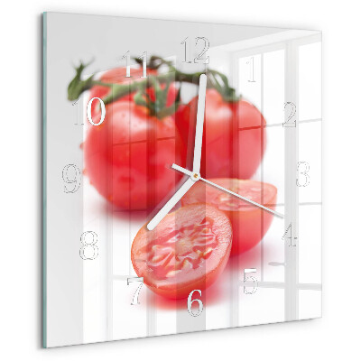 Wanduhr quadratisch Tomaten