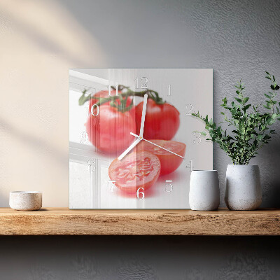 Wanduhr quadratisch Tomaten