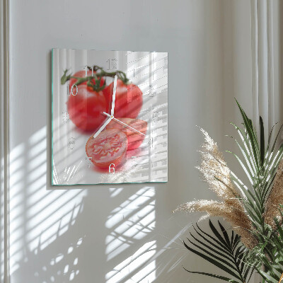 Wanduhr quadratisch Tomaten