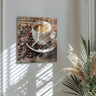 Wanduhr quadratisch Kaffee