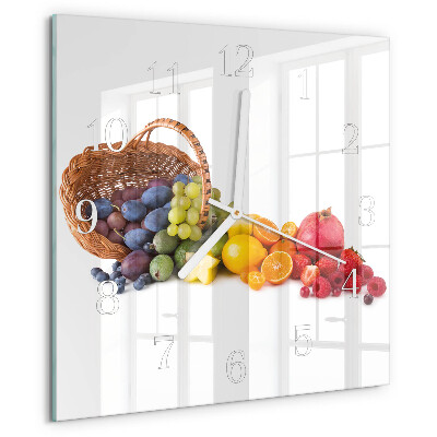 Wanduhr quadratisch Obst