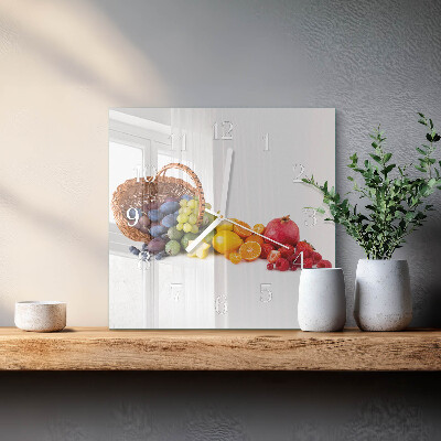 Wanduhr quadratisch Obst
