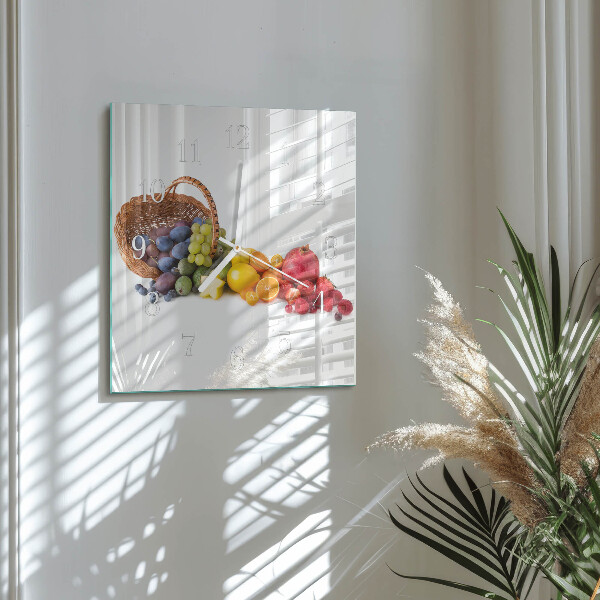 Wanduhr quadratisch Obst