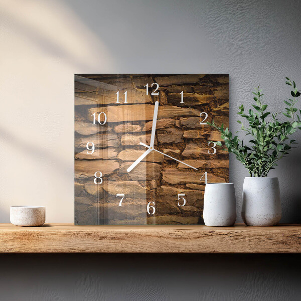 Wanduhr quadratisch Steine