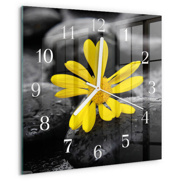 Wanduhr quadratisch Blume
