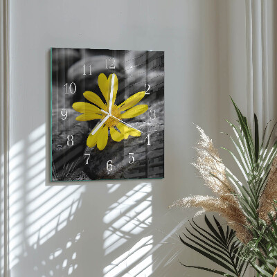 Wanduhr quadratisch Blume