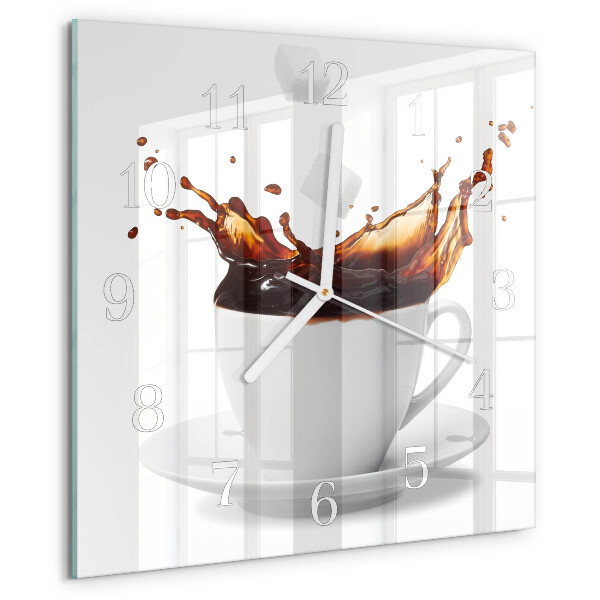Wanduhr quadratisch Kaffee
