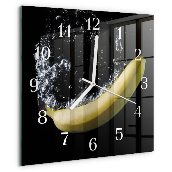 Wanduhr quadratisch Banane