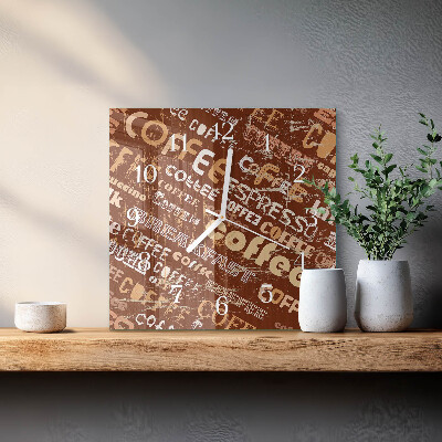 Wanduhr quadratisch Kaffee