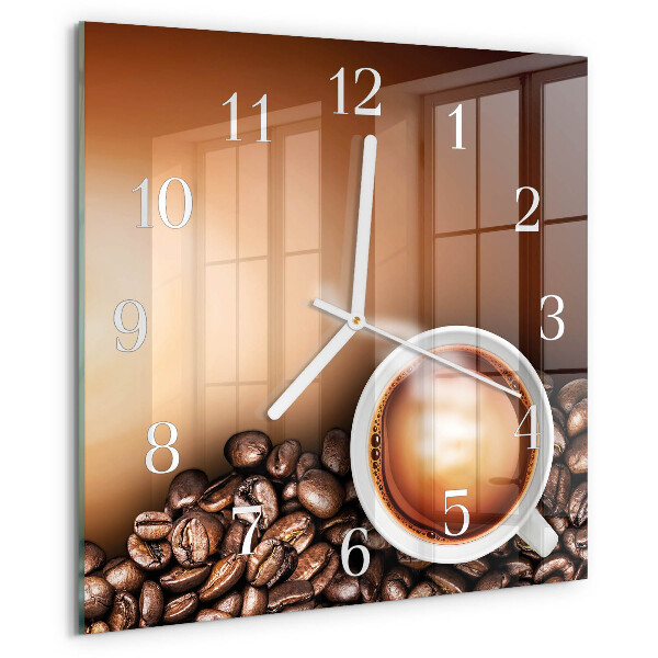 Wanduhr quadratisch Kaffee