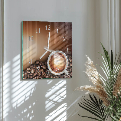 Wanduhr quadratisch Kaffee