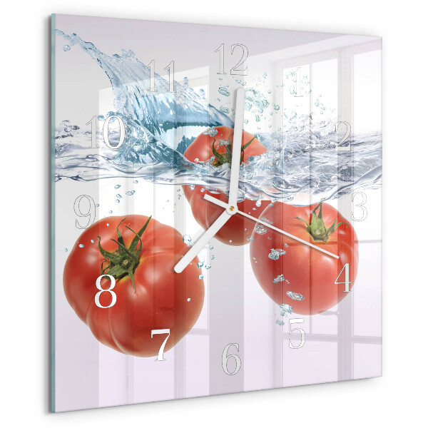 Wanduhr quadratisch Tomaten