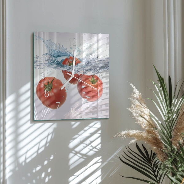 Wanduhr quadratisch Tomaten