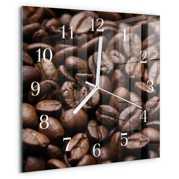 Wanduhr quadratisch Kaffeebohnen