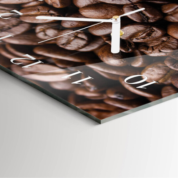 Wanduhr quadratisch Kaffeebohnen