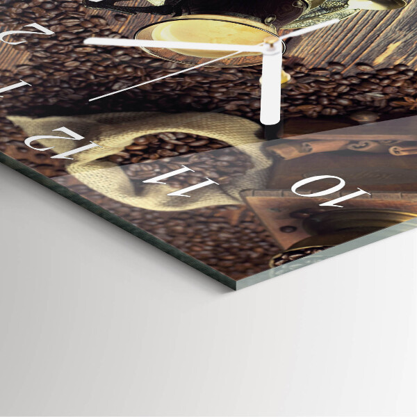 Wanduhr quadratisch Kaffee
