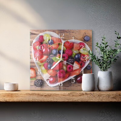 Wanduhr quadratisch Obst