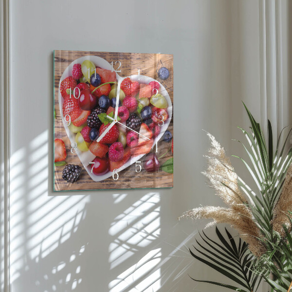 Wanduhr quadratisch Obst