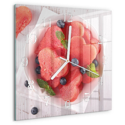 Wanduhr quadratisch Wassermelonenherz