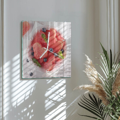 Wanduhr quadratisch Wassermelonenherz