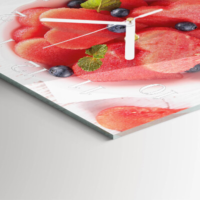 Wanduhr quadratisch Wassermelonenherz