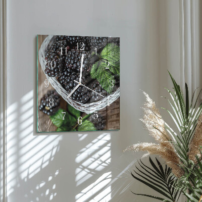 Wanduhr quadratisch Brombeeren
