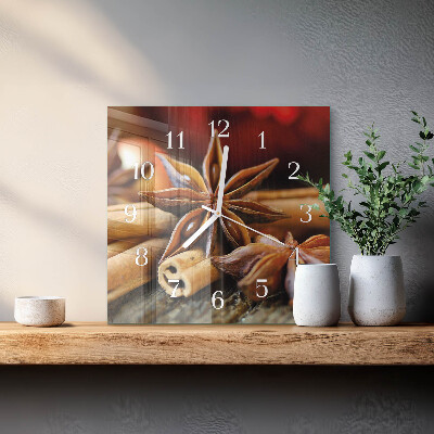Wanduhr quadratisch Anis-Zimt