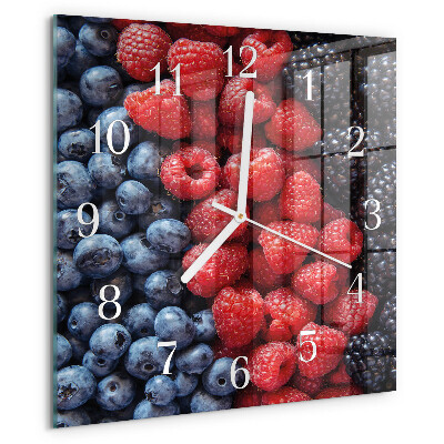 Wanduhr quadratisch Beeren