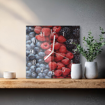 Wanduhr quadratisch Beeren