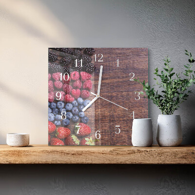 Wanduhr quadratisch Waldfrüchte