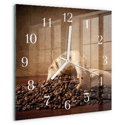 Wanduhr quadratisch Kaffee