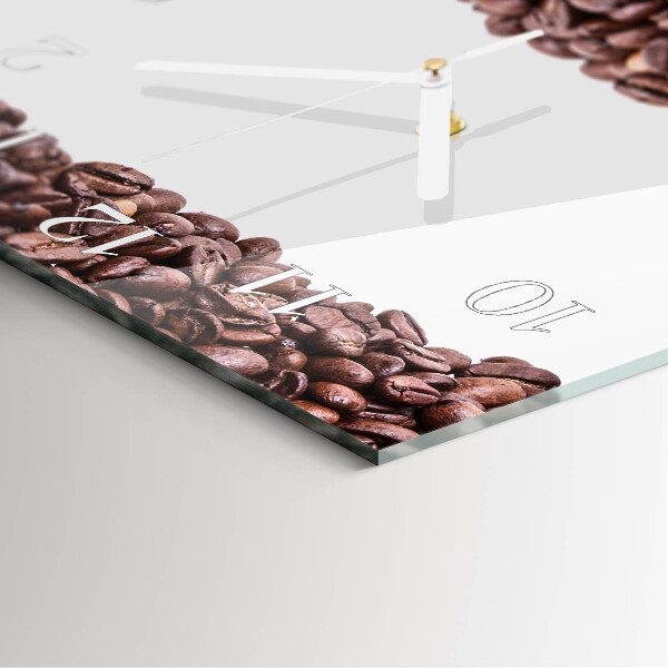 Wanduhr quadratisch Kaffeebohnen