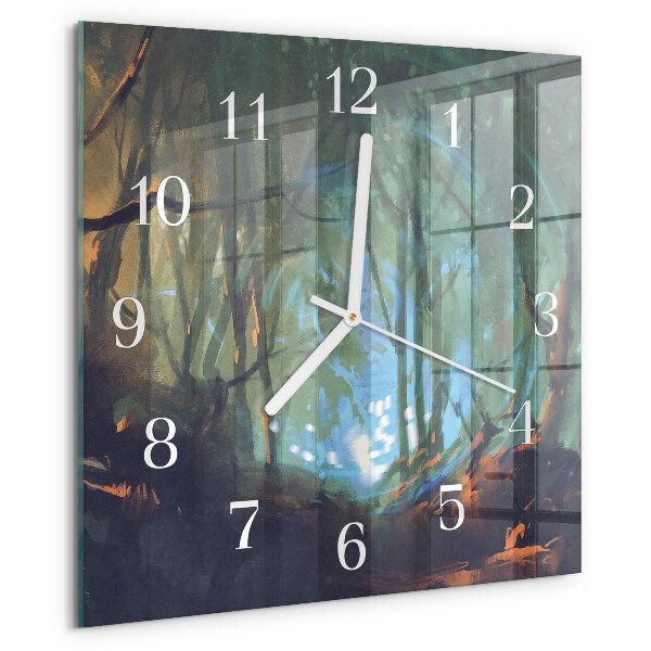 Wanduhr quadratisch Mystischer Wald