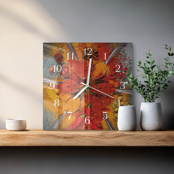 Wanduhr quadratisch Gewürze