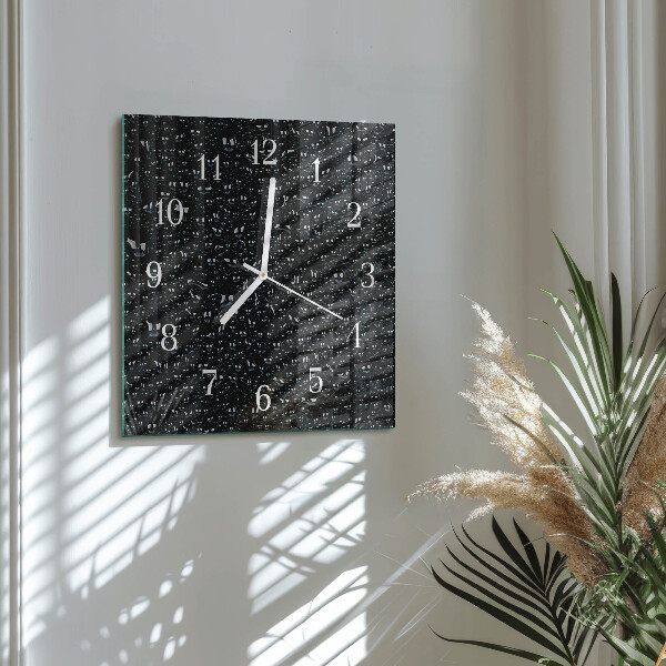 Wanduhr quadratisch Wassertropfen