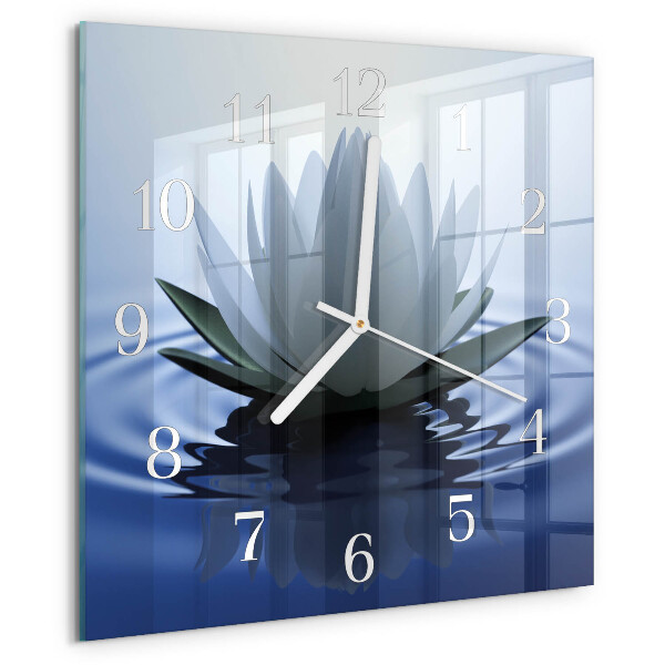 Wanduhr quadratisch Seerose