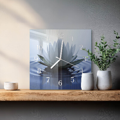 Wanduhr quadratisch Seerose