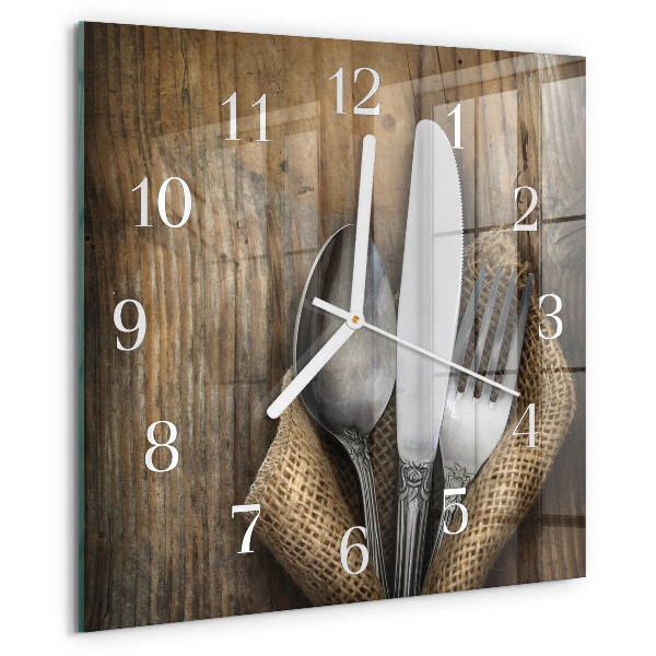 Wanduhr quadratisch Besteck