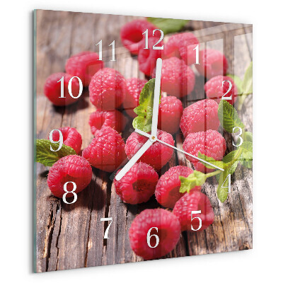 Wanduhr quadratisch Himbeeren