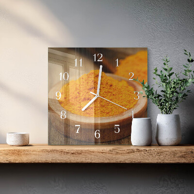 Wanduhr quadratisch Kurkuma