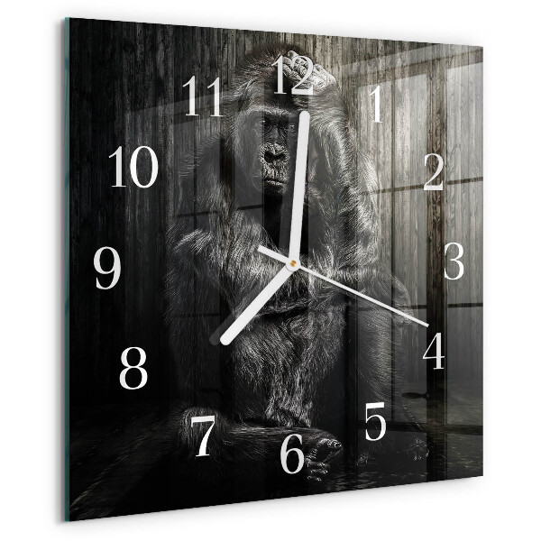 Wanduhr quadratisch Gorilla