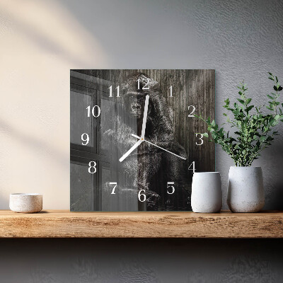 Wanduhr quadratisch Gorilla