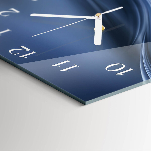 Wanduhr quadratisch Blaue Wellen