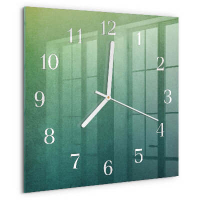 Wanduhr quadratisch Grüner Farbverlauf