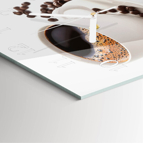 Wanduhr quadratisch Tasse Kaffee