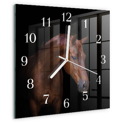 Wanduhr quadratisch Pferd